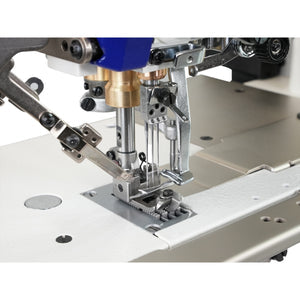 SPEEDWAY SW 562/01CB UTE 3 Needle Flatbed Coverstitch Full Function Industrial Sewing Machine Assembled with Fully Submerged Table and Stand Included With Wheels
