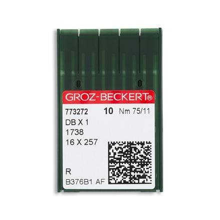 Groz-Beckert Regular Point Straight Stitch Industrial Machine Needles - DBx1, 1738, 16x257 - 10/pack