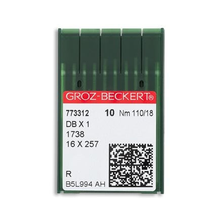 Groz-Beckert Regular Point Straight Stitch Industrial Machine Needles - DBx1, 1738, 16x257 - 10/pack