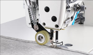 JACK A6F-E-Q-PK Single Needle Direct Drive Fully Automatic Needle Feed Lockstitch With PULLER Industrial Sewing Assembled with Table and Stand Included