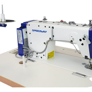 SPEEDWAY SW 8700 D Single Needle Lockstitch Industrial Sewing Machine with Servo Motor, Table and Stand Included With Wheels