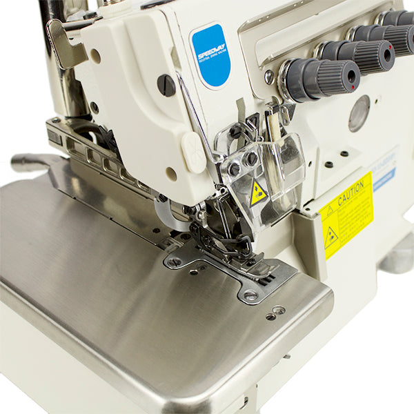 SPEEDWAY SW 953-13-ED3 4 Thread Overlock with Vacuum Full Function Industrial Sewing Machine Assembled with Direct Servo Motor, Fully Submerged Table Setup