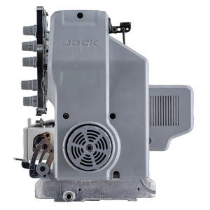 JACK K7-UT-01GBX364 (AI Smart Interlock) Cylinder Bed Intelligent Fabric Adaptation High-Speed Direct Drive 3 Needle Coverstitch with Automatic Thread Trimmer, Presser Foot Lift Complete Assembled with Table and Stand Included