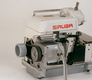 SIRUBA 737K-504M2-04 3 Thread Overlock Industrial Sewing Machine Assembled with Servo Motor, Fully Submerged Table Setup Included