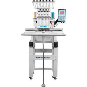 SPEEDWAY BC-1501 15 Needle Computerized Industrial Embroidery Machine 510×400mm (20.08×15.75") Multi-Color High Speed Automatic Thread Trimming and Color Change Touchscreen USB Input Complete with Table and Stand Included