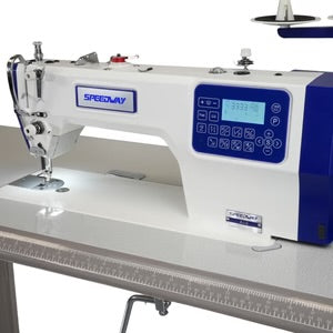 SPEEDWAY AI4 Material Recognition Automatic Direct Drive Lockstitch Sewing Machine with Electronic Tension & Thread Trimmer Complete Assembled with Table and Stand Included