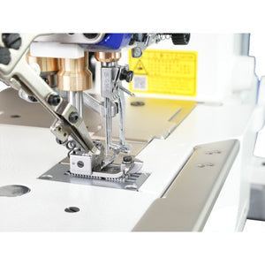 SPEEDWAY SW 562/01CB UTE 3 Needle Flatbed Coverstitch Full Function Industrial Sewing Machine Assembled with Fully Submerged Table and Stand Included With Wheels