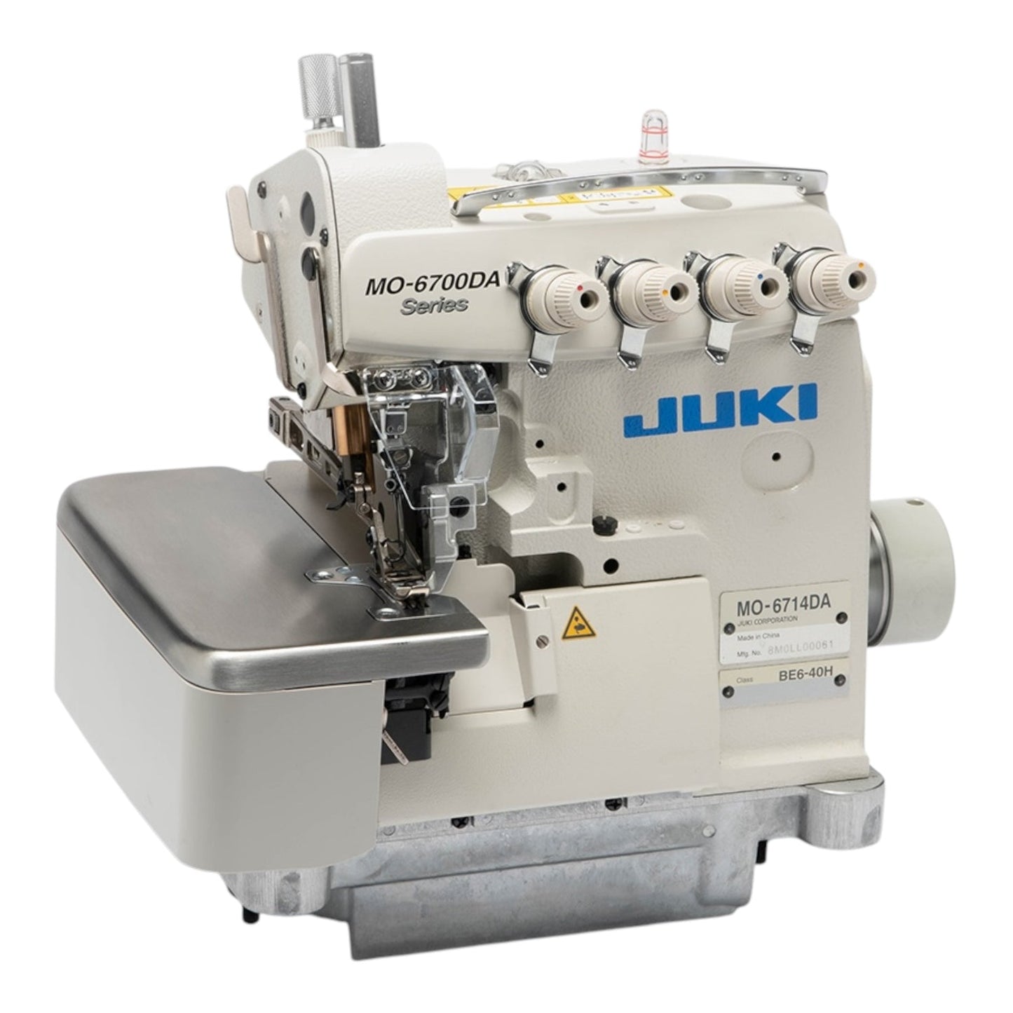 JUKI MO-6714DA 4 Thread Overlock Industrial Sewing Machine Assembled with Servo Motor, Fully Submerged Table Setup Included