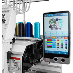 SPEEDWAY BC-1501 15 Needle Computerized Industrial Embroidery Machine 510×400mm (20.08×15.75") Multi-Color High Speed Automatic Thread Trimming and Color Change Touchscreen USB Input Complete with Table and Stand Included