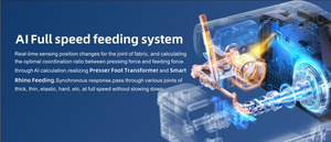 C7-6-03/333 6 Thread Urus (A.M.H) AI Overlock Machine with Smart Automatic Material Adjustment Assembled with Table and Stand Included