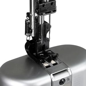 SPEEDWAY SW 82440-2 Post Bed Double Needle Walking Foot 3/8" (10mm) Heavy Duty Unison Feed Walking Foot Sewing Machine Assembled with Servo Motor, Table and Stand Included