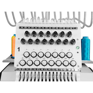 SPEEDWAY BC-1501 15 Needle Computerized Industrial Embroidery Machine 510×400mm (20.08×15.75") Multi-Color High Speed Automatic Thread Trimming and Color Change Touchscreen USB Input Complete with Table and Stand Included