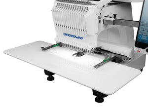 SPEEDWAY® BF-1500 15 Needle Computerized Embroidery Machine 360×200mm (14.2 × 7.9inch) Multi-Color High Speed Automatic Thread Trimming and Color Change Touchscreen USB Input Complete Assembled with Table and Stand Included