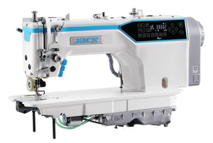 JACK A6F-E-Q-PK Single Needle Direct Drive Fully Automatic Needle Feed Lockstitch With PULLER Industrial Sewing Assembled with Table and Stand Included