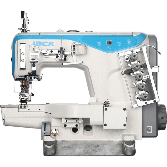 JACK K5-D-01GB×364 3 Needle Cylinder Arm Coverstitch Industrial Sewing Machine Assembled with Table and Stand Included