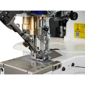 SPEEDWAY SW 662-01/CB UTE 3 Needle Cylinder Arm Coverstitch Full Function Industrial Sewing Machine Assembled with Table and Stand Included With Wheels