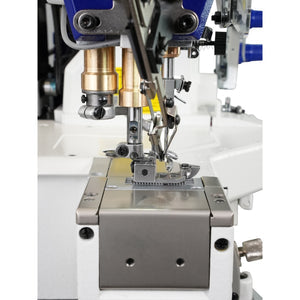 SPEEDWAY SW 662-01/CB UTE 3 Needle Cylinder Arm Coverstitch Full Function Industrial Sewing Machine Assembled with Table and Stand Included With Wheels