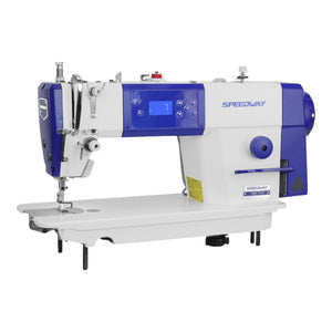 SPEEDWAY® SW 8700 C Single Needle Lockstitch with Thread Trimmer Industrial Sewing Machine with Servo Motor, Table and Stand Included With Wheels