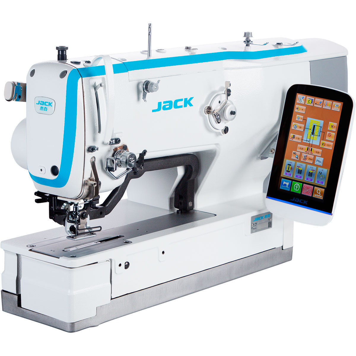 JACK JK-T1790GS-1-D Mechanical Digital Buttonhole Sewing Machine Assembled with Table and Stand Included