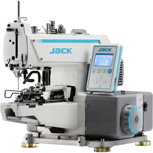 JACK JK-T373G-Z Lockstitch Buttonholing Machine With Integrated Motor Assembled with Table and Stand Included