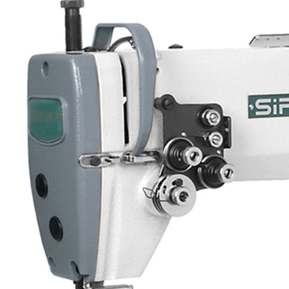 SIRUBA P717-01 Single Needle Post-bed Lockstitch Industrial Sewing Machine with Servo Motor, Table and Stand Included