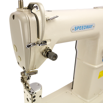 SPEEDWAY SW-810 Single Needle Post-bed Lockstitch Industrial Sewing Machine with Servo Motor, Table and Stand Included